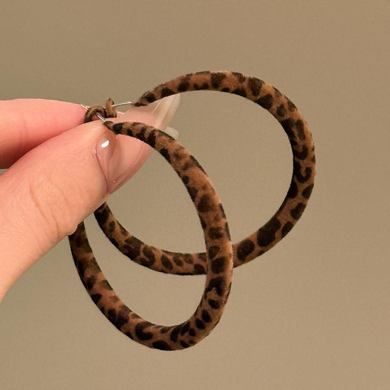 Серьги-пусеты Silver Needle Leopard Resin Geo Round, в стиле ретро Myer, нишевый дизайн для женщин