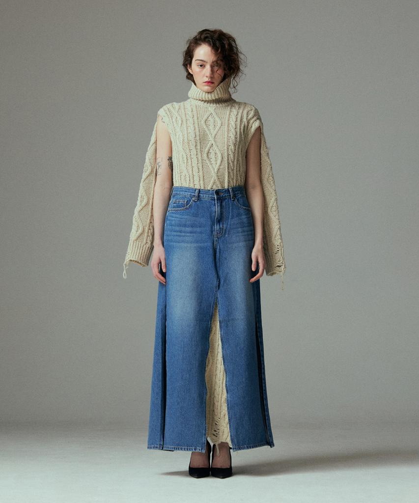 Meuameu Cable Destroyed Knit Dress
