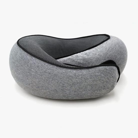 Подушка для шеи из пеноматериала с эффектом памяти, 360-градусная подушка для самолета с регулируемой застежкой