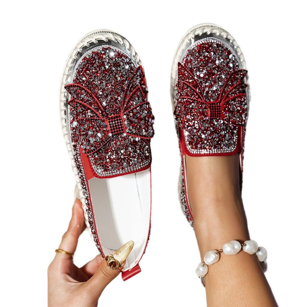 Туфли Muffin Shoes Женские туфли большого размера Лоферы на платформе Весна-лето Туфли Lazy Shoes Педаль со стразами