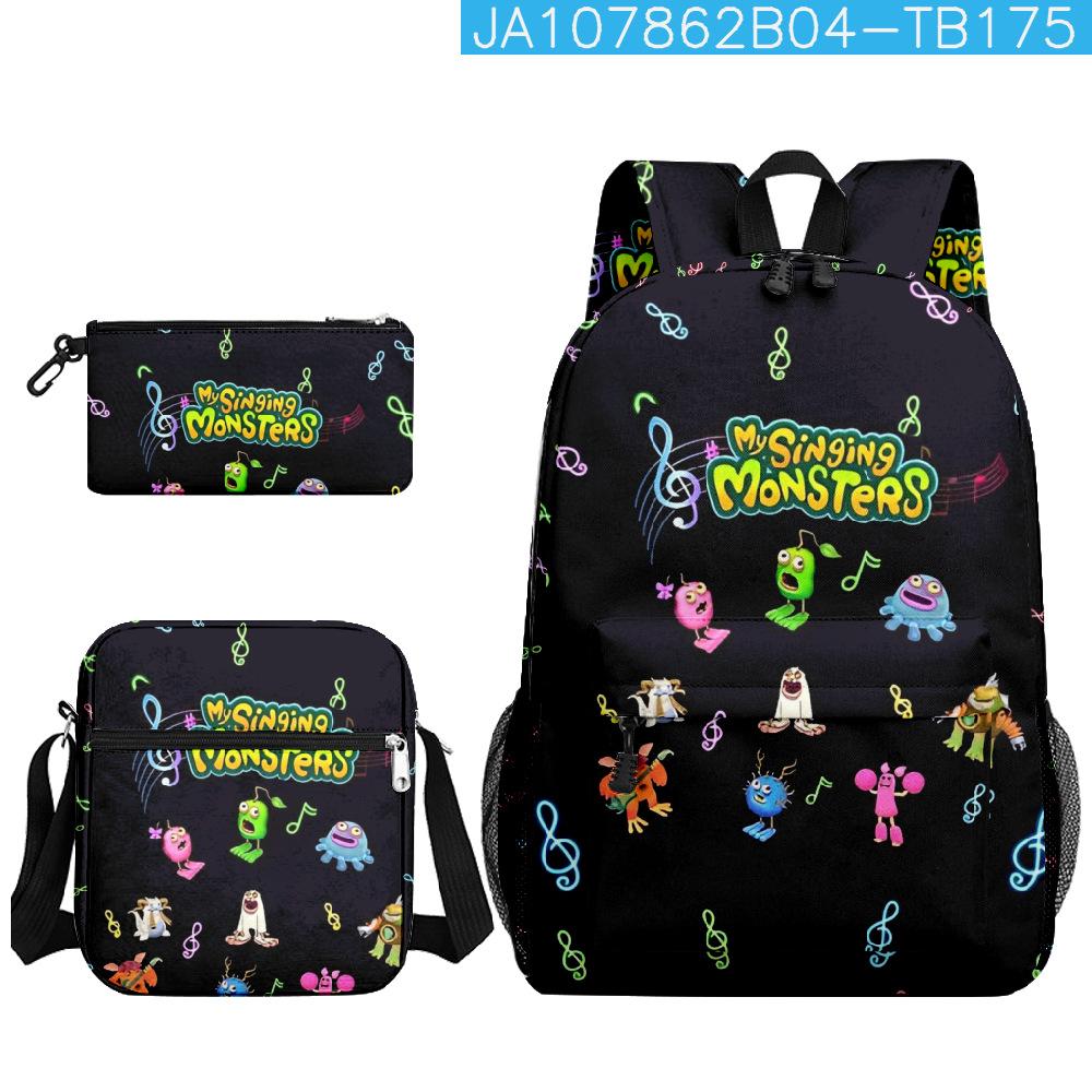 Классический my singing monsters 3D Печать 3 шт./Набор ученический Школьные сумки Рюкзак для ноутбука Ежедневный рюкзак Наклонная сумка через плечо Пенал
