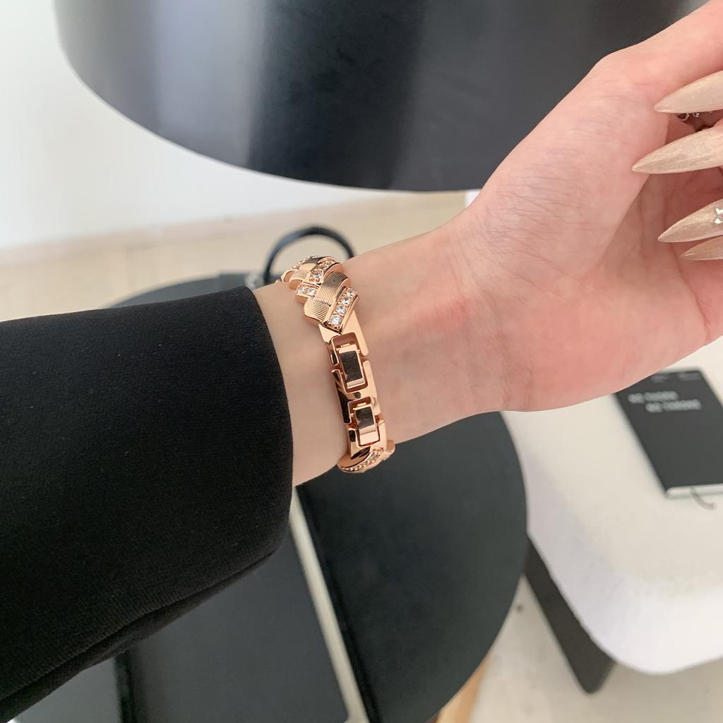 Copper Watch Strap for Apple Watch Series 11 10 42mm/9 8 7 41mm/SE3 SE2 SE 6 5 4 40mm/3 2 1 38mm Wheat Ear Zircon Bracelet Band