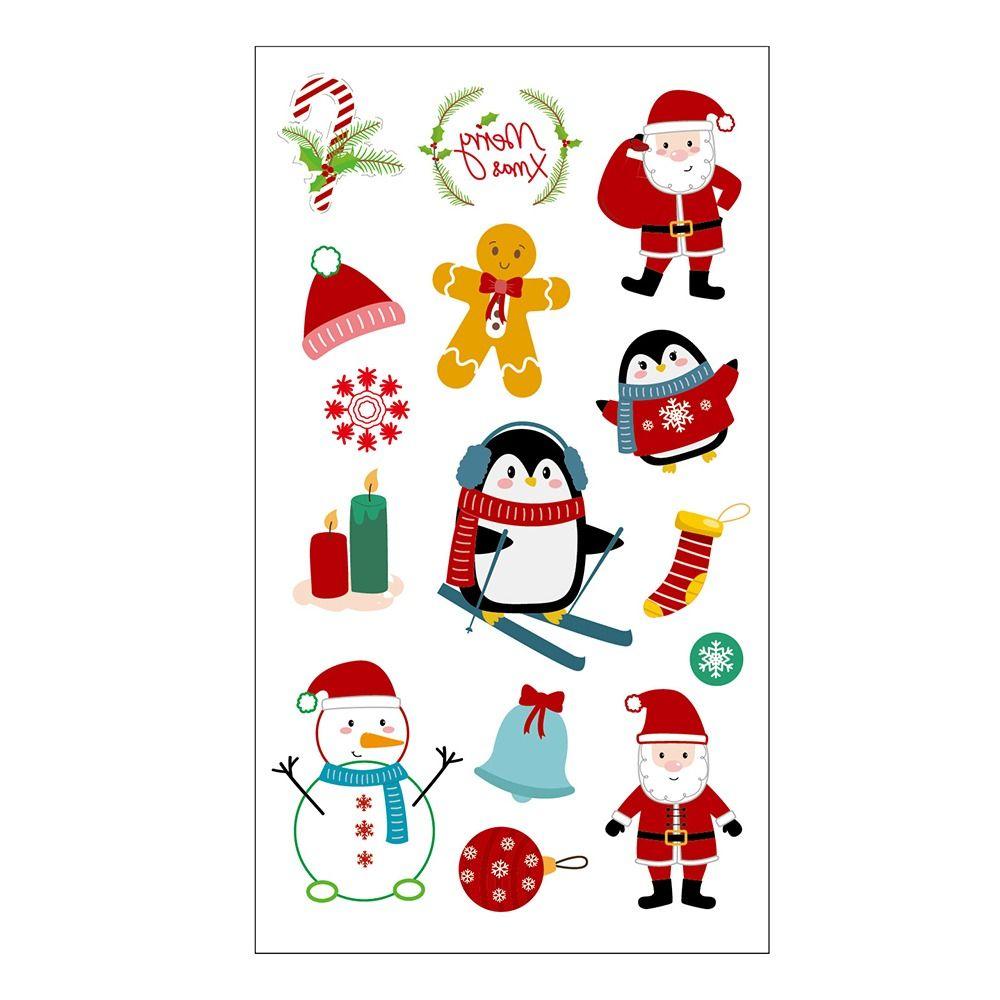 10 шт., водонепроницаемые рождественские временные татуировки, водонепроницаемые рождественские подарки, руки, тело