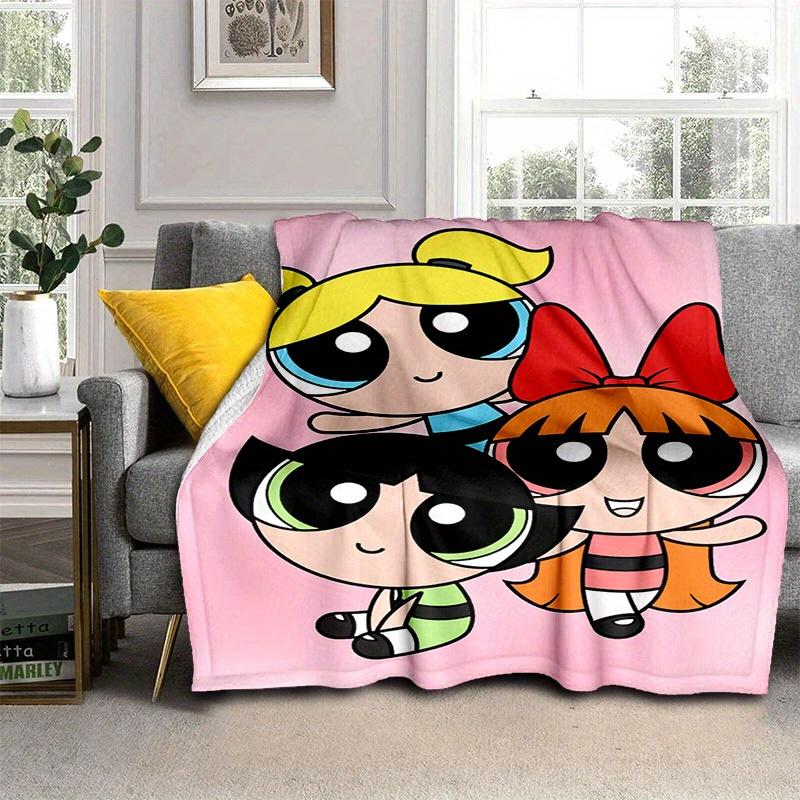 1 плюшевое одеяло Powerpuff — мягкое и удобное для всех сезонов, отличный подарок!A04303m