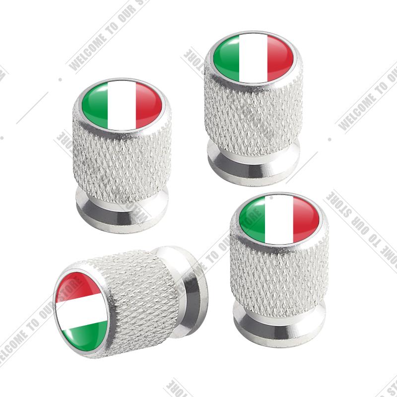 cqdjvy1 Car CNC Aluminum Germany Italy France Tricolor Flag Emblem For Citroen Peugeot Fiat Kia 4pcs Tire Valve Air Port Stem Cover Caps