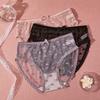Gukoo Women's Heart-shaped Lace Bowknot Mesh Panties (3-Pack)