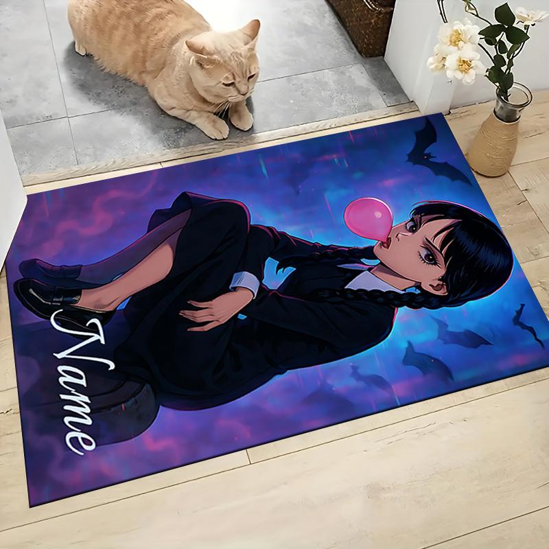Custom Name "Addams Family: Bubble Gum Night" Carpet Rug Customizable Soft Washable Anti-Slip Home Living Room Sofa Mats Personalized Rug. 0909410