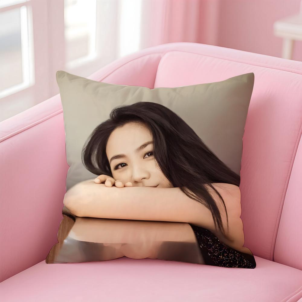 Elegant Beautiful Actress TTang Wei Cushion Cover Pillowcase Short Plush Invisible zipper Room Sofa Cushion Cover