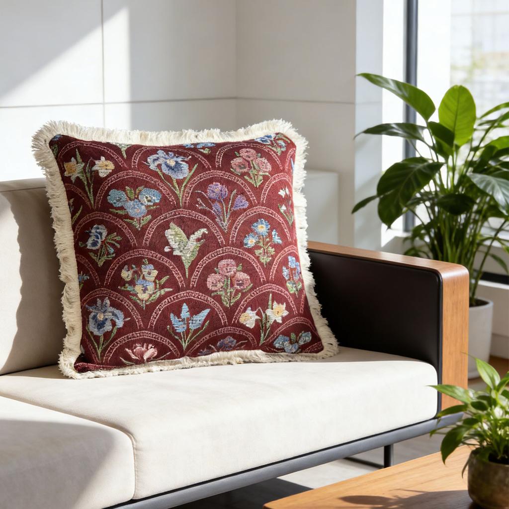Washable Square Modern Farmhouse Couch Sofa Living Room Outdoor Cushion Decorative Tassel Couch Throw Pillow Covers