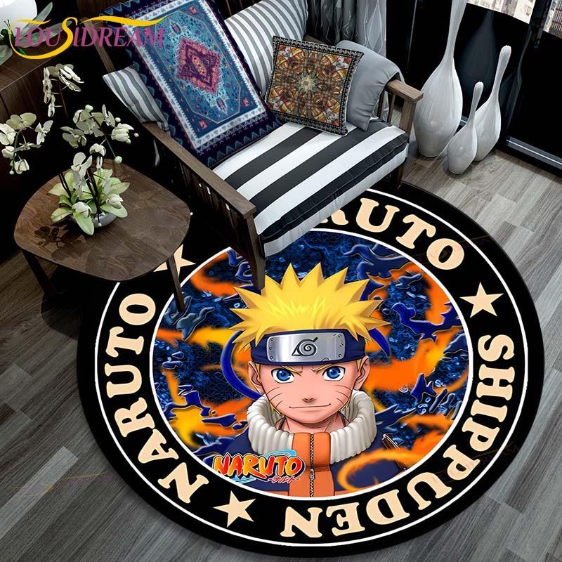 Ковер для гостиной, детские круглые коврики с рисунком Наруто с 3D рисунком для журнального столика, домашний детский напольный ковер, противоскользящий