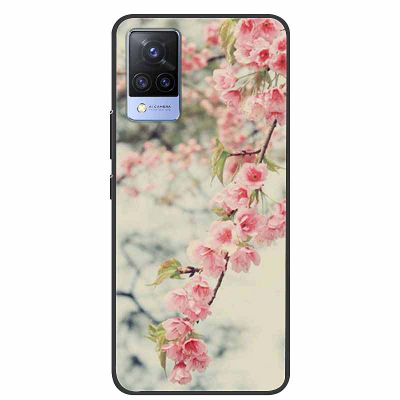 For Vivo S9 V21 V21e Case Black Silicone Back Cover Case For Vivo V21 S9 V21e Phone Cases Cover V 21 e S 9 Funda Coque Cartoon