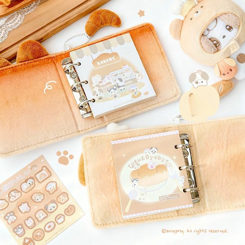 Tutu & Byebye fluffy bakery plush loose-leaf book, high-value color page notepad notebook