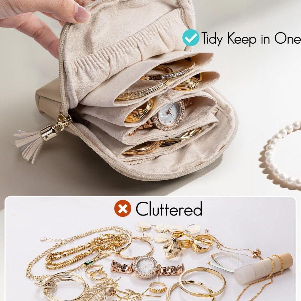 Earrings Bracelet Jewelry Packing Bag PU Leather Jewelry Holder Fashion Mini Cosmetic Bag Travel