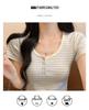 Summer 2025 Striped Slim Fit Short-Sleeved T-Shirt - Trendy American Style, Pure & Sexy Round Neck Women's Top