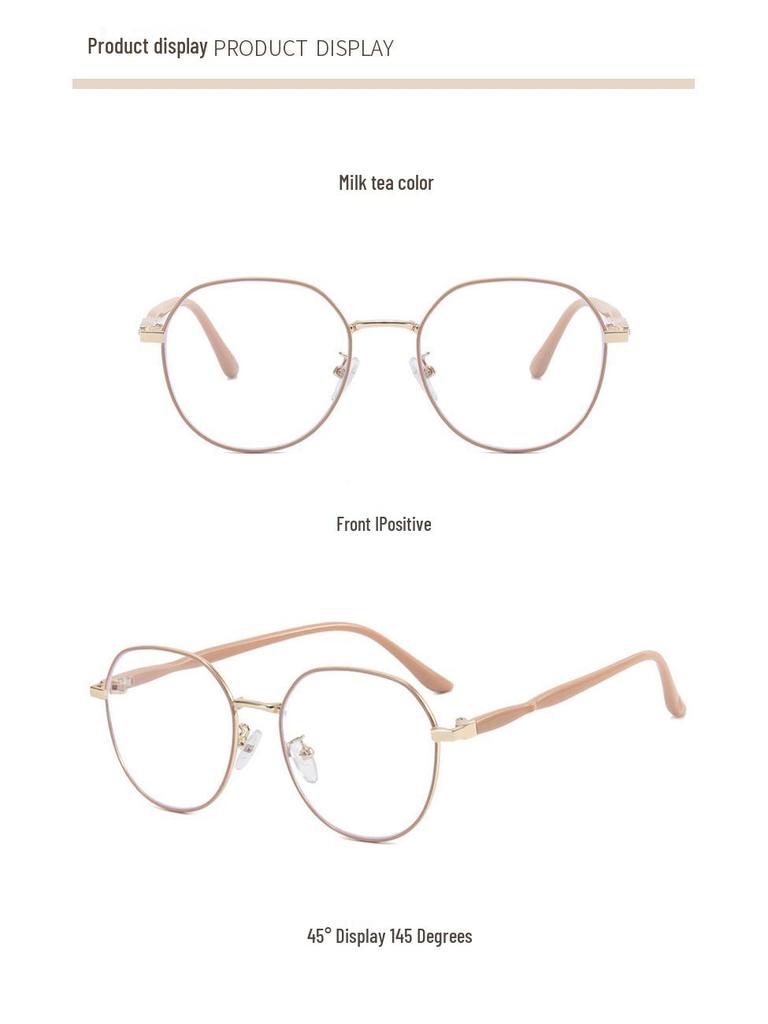 2025 Женские металлические многоугольные очки для чтения высокой четкости с защитой от синего света - Модный, Молодежный вид