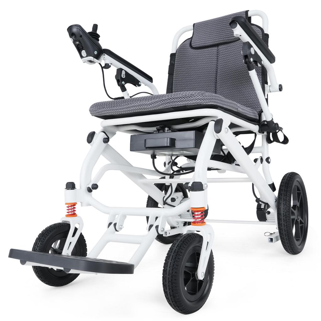 WEYRAL 220 Aluminum Alloy Lightweight Folding Electric Wheelchair For Elderly&Disabled Person 48KM Range 100KG Load 150W Dual Battery