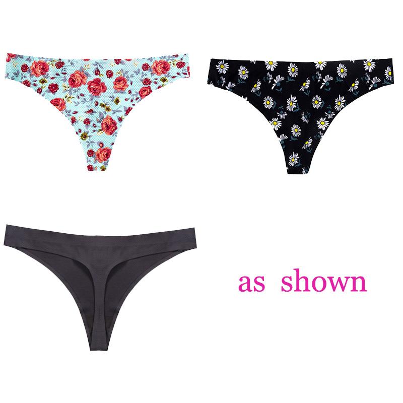 CINOON 3 шт./лот, женское сексуальное нижнее белье с цветами, соблазнительные трусики с низкой талией, стринги, дышащее нижнее белье без следов, стринги, нижнее белье