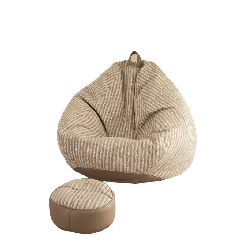 Cotton Linen Striped Washable Bean Bag Sofa for Living Room