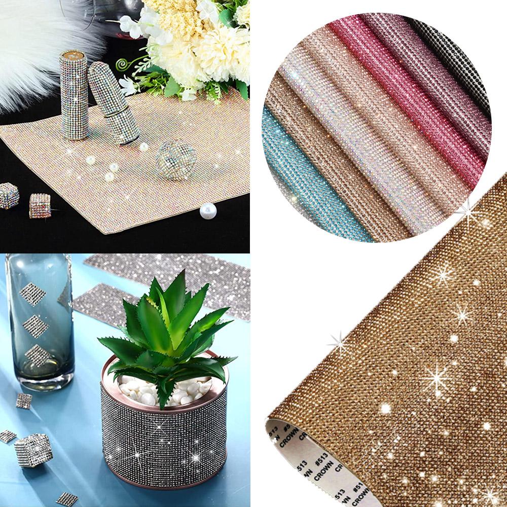 Home Decor Decoration Gifts Glitter Trim Applique Bling Paster Crystal Sticker Rhinestone Sheet