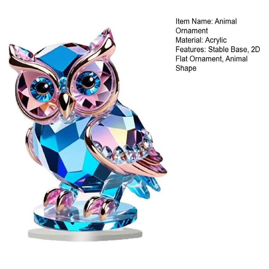 Yousheng 2D Плоский Животный Орнамент Настольный Акриловый Декор Сова Петух Орел Настольный Знак с Основанием для Домашнего Офиса Торцевой Стол Декор Каминной Доски