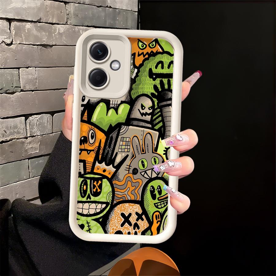 Чехол для телефона для Xiaomi Redmi Note 14 Pro Plus 10 13C 11s A1 A2 A3 A4 11 12s Note 13 12 12C 14C Зеленый узор граффити