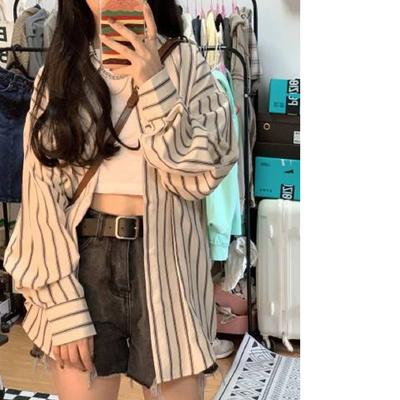 Рубашка в клетку с лацканами, длинный рукав, кардиган, женская осенняя повседневная рубашка, топ, студенческая куртка, одежда