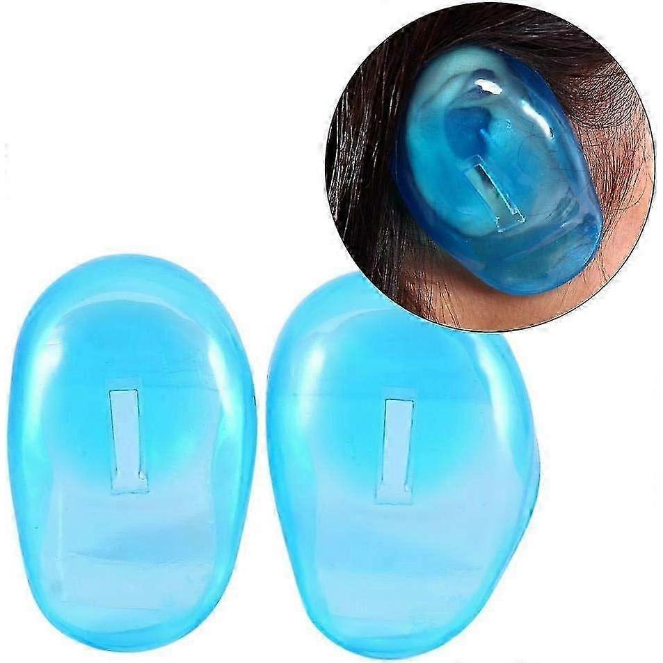 Ear Protection for Hairdressers, 2 Pcs Blue Cover Shield Smudge-Proof Plastic Protector for Earmuffs