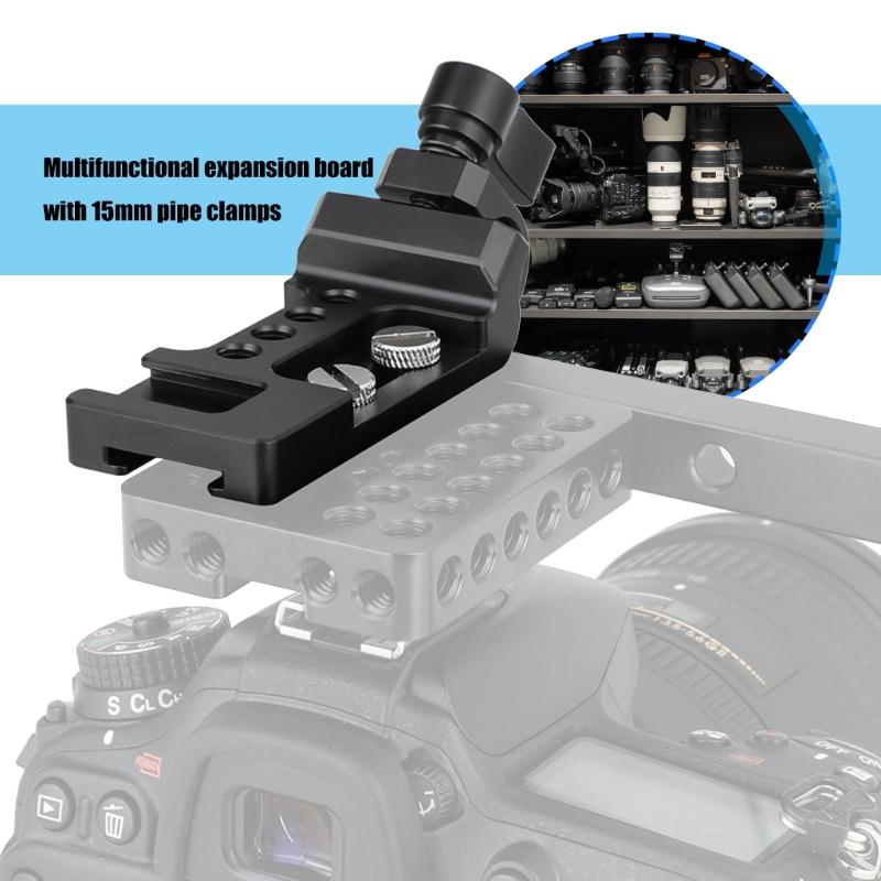 1 Set Photography Mounting Board 15mm Pipe Clamp Secure Camera Plate Multiple Thread Holes Aluminum Construction