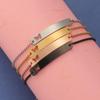 Engravable Stainless Steel Butterfly Bar Bracelet with Adjustable Chain
