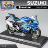 1/12 SUZUKI GSX-R1000, литая под давлением игрушка из сплава мотоцикла, модель автомобиля мотоцикла, соединительная головка, резиновые шины, мотоцикл, автомобиль для мальчика, подарок