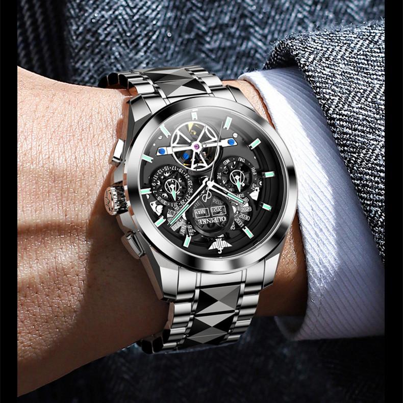 OUPINKE Мужские часы полностью автоматические механические часы с полым механизмом мужские часы высокого класса