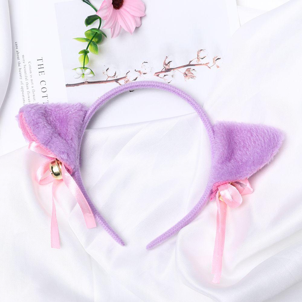 Ночная вечеринка Клуб Бар Аниме Косплей Аксессуары для волос Мультяшная повязка на голову Кошачьи ушки Ободок Маленький колокольчик