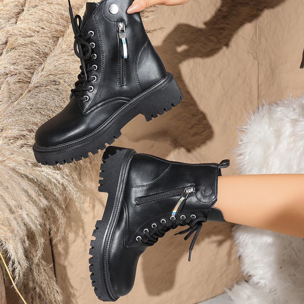 Женские ботинки Мартин новые осенне-зимние ботильоны в британском стиле женские ботинки на платформе в стиле милитари большого размера ботинки на шнуровке