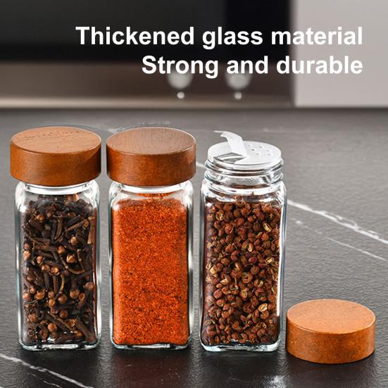1 комплект баночек для специй с этикетками. Прозрачная бутылка для приправ. Простой в использовании контейнер для приправ для домашней кухни.