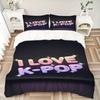 3Pcs Kpop Music Love Bedding Set Quilt Cover Pillowcase Home Christmas Xmas Halloween Gift 1 Duvet Cover 2 Pillowcase M929209