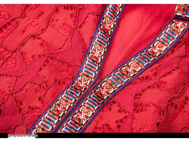 Этническое платье чонсам большого размера с V-образным вырезом и эластичной талией - Богемный ретро-стиль для весны и осени