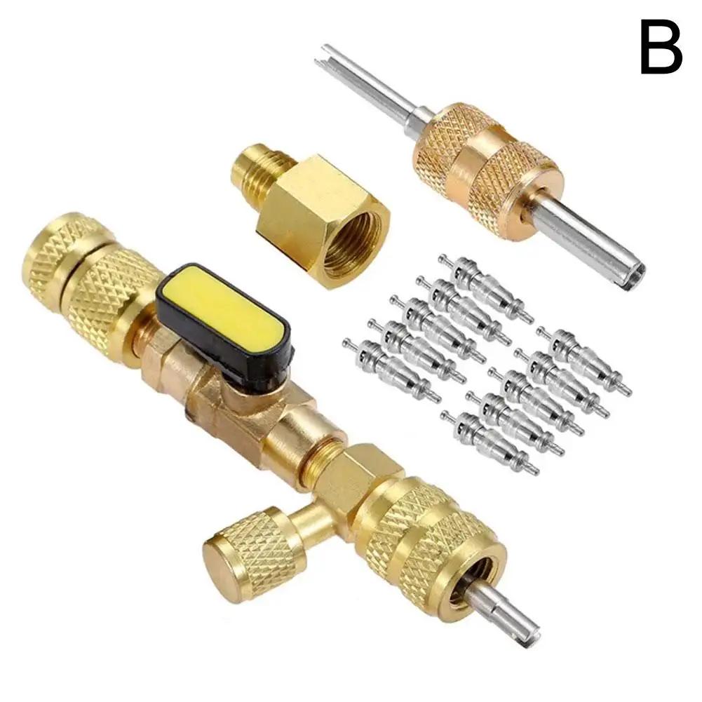 Комплект для установки сердечника 1/4" и 5/16"sae женский медный сердечник ключ инструмент для R410a R22 хладагент B9i2