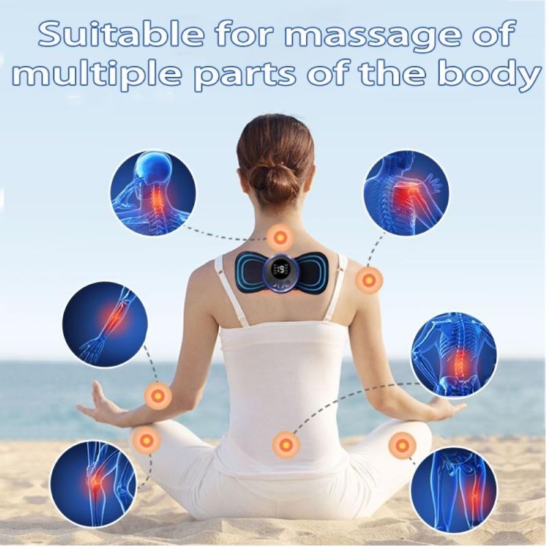 EMS Electric Neck Massager 8 Mode 19 Gears Tens Pulsed Therapy Instrument Portable Cervical Spine Massage Back Massage Muscle Stimulator Pain Relief