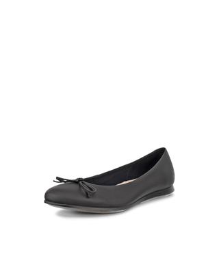 ECCO TOUCH BALLERINA 2.0 Женские балетки из натуральной кожи с бантом, Черные, Размер 23,0 см, 3E