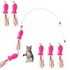 85cm Elastic Cat Toy Fishing Rod with 6 Replacement Fish and Bells, Stress Relief, Exercise Relief, Cat Supplies, 7-Piece Set