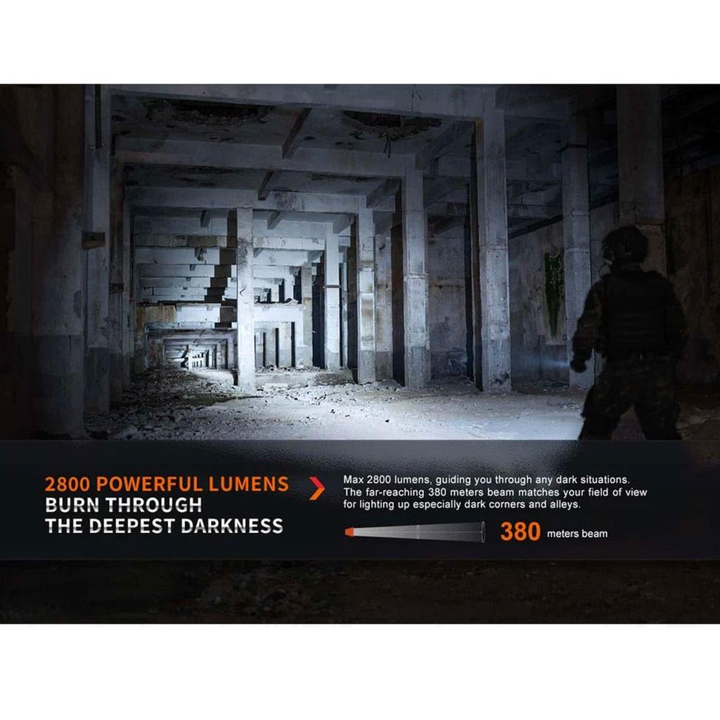 Fenix PD36R Pro Max 2800 Aluminum IP68 Dustproof and for and Police Use Flashlight, Lumens, USB-C Rechargeable, Alloy, Waterproof, Tactical, Security,