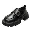 Loafers Women's Spring and Autumn New Platform Heightening Retro Velcro Small Leather Shoes Thick Heel British Commuter Shoes