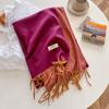 New Solid Color Cashmere Scarf Shawl Women'S High End Versatile Autumn And Winter New Warm Scarf