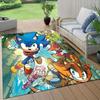 Sonic the Hedgehog Flannel Pattern Square Carpet,Area Rug,Carpet Rug for Living Room Bedroom Sofa Playroom Decor,Non-slip Floor Mat