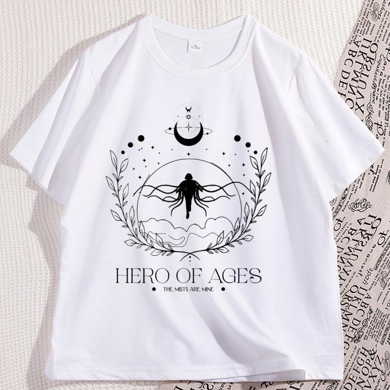 Hero of Ages T Shirt Retro Cotton Shortsleeve Tshirt Bookish Fandom Tshirt Casual Round Neck Print Tees Oversized Man Clothing