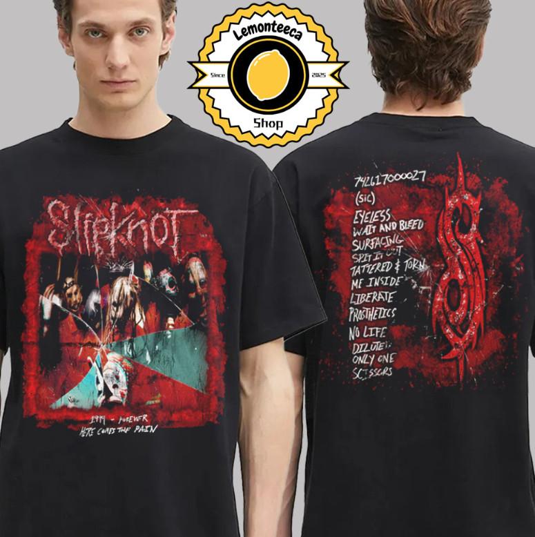 Slipknot 25-летие Самоименованный Трек-лист Двусторонняя Унисекс Футболка Унисекс Футболка