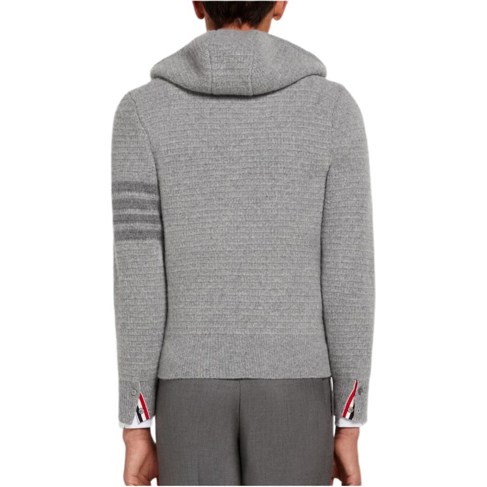 THOM BROWNE 4-Bar Stripe Zip-Up Knitted Hoodie MKC382AY1501055