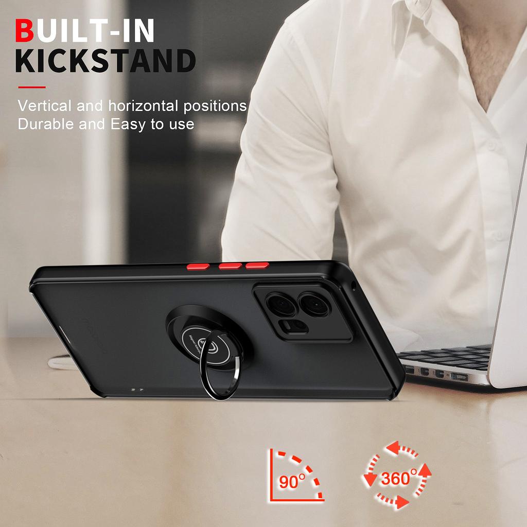 Чехол Armor Matte для Motorola Moto Edge 40 Neo Edge 30 Fusion Ultra Cover Ring Magnetic Holder Stand Business Full Protection