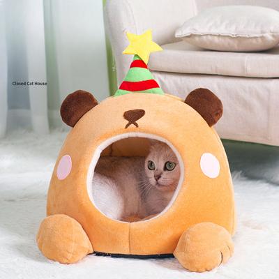2024 Four Seasons Universal Cat Nest Cartoon Animal Cat Dog House Beds Pet House Съемный и моющийся Cat Kitten House Pet Supplies