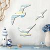 3Pcs Art Seagull Wall Sign Decoration Wooden Background Pendant Wall Hanging  Prop